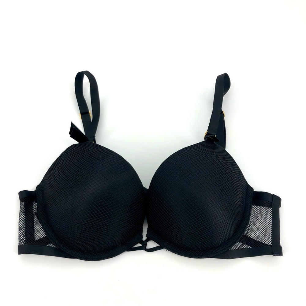 Victoria's Secret Bombshell Black Push-Up Bra with Mesh Sides - Women Intimates - Picture 1 of 7